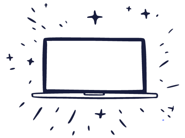 Illustration of a laptop showing an adaptive study plan